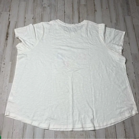 Old Navy Size 3X Bone Color Graphic Short Sleeve Womens Top - Picture 8 of 11
